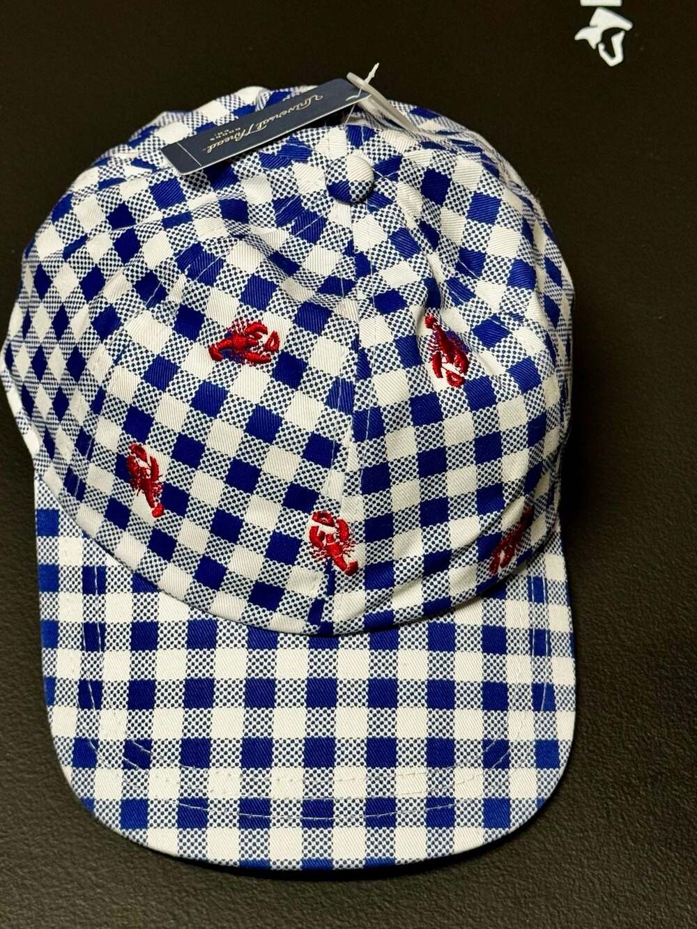 H30 Universal Thread Lobster Gingham Baseball Cap NWT Blue White Red